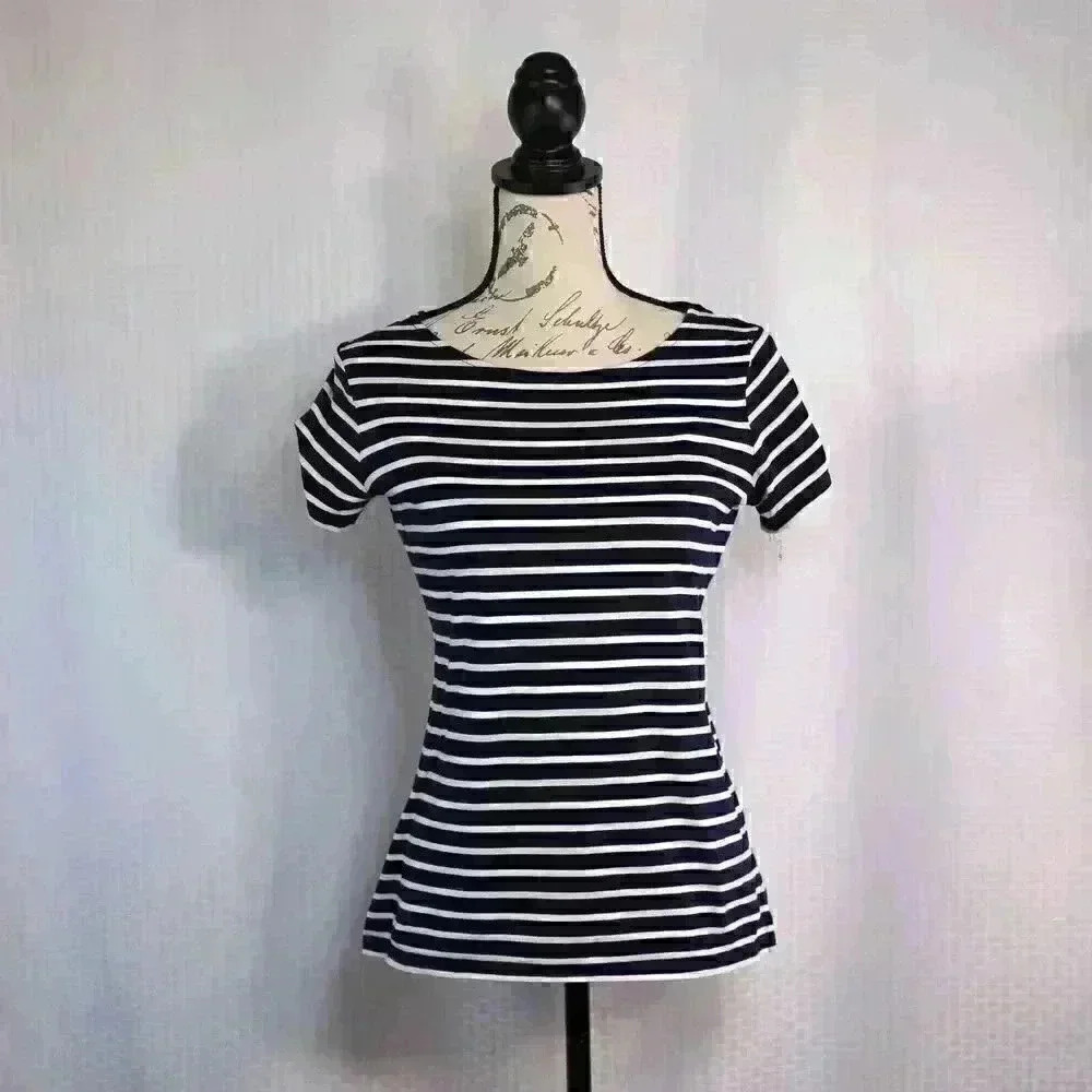 Boden Stripes Ahead of the Rest Size 4 blue/white stripe jersey